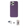MARSİLYAN™- iPhone 13 Pro Max Kılıf Kutup Doku Koleksiyonu - Siyah Bilvis 3D Cam Ekran Koruyucu + Pers Alüminyum Kamera Lens - LT