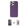 MARSİLYAN™- iPhone 13 Pro Max Kılıf Kutup Doku Koleksiyonu - Siyah Bilvis 3D Cam Ekran Koruyucu + Neon Fosforlu Kamera Lens - YL