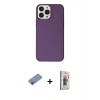 MARSİLYAN™- iPhone 13 Pro Max Kılıf Kutup Doku Koleksiyonu - Siyah Bilvis 3D Cam Ekran Koruyucu + Shine Kamera Lens Koruma Cam - PE