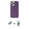 MARSİLYAN™- iPhone 13 Pro Max Kılıf Kutup Doku Koleksiyonu - Siyah Bilvis 3D Mat Cam Ekran Koruyucu + Shine Kamera Lens Koruma Cam - GI