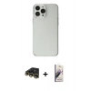 MARSİLYAN™- iPhone 13 Pro Max Kılıf Kutup Doku Koleksiyonu - Siyah Bilvis 3D Mat Cam Ekran Koruyucu + Gold Raze Metal Kamera Lens