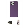 MARSİLYAN™- iPhone 13 Pro Max Kılıf Kutup Doku Koleksiyonu - Siyah Bilvis 3D Mat Cam Ekran Koruyucu + Gold Raze Metal Kamera Lens
