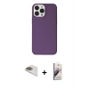 MARSİLYAN™- iPhone 13 Pro Max Kılıf Kutup Doku Koleksiyonu - Siyah Bilvis 3D Mat Cam Ekran Koruyucu + Pers Alüminyum Kamera Lens - GD