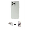 MARSİLYAN™- iPhone 13 Pro Max Kılıf Kutup Doku Koleksiyonu - Siyah Bilvis 3D Mat Cam Ekran Koruyucu + Pers Alüminyum Kamera Lens - GD