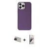 MARSİLYAN™- iPhone 13 Pro Max Kılıf Kutup Doku Koleksiyonu - Siyah Bilvis 3D Mat Cam Ekran Koruyucu + Rainbow Kamera Lens Koruma Cam - KI