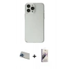 MARSİLYAN™- iPhone 13 Pro Max Kılıf Kutup Doku Koleksiyonu - Siyah Bilvis 3D Mat Cam Ekran Koruyucu + Mavi Rainbow Kamera Lens Koruma Cam
