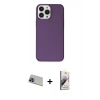 MARSİLYAN™- iPhone 13 Pro Max Kılıf Kutup Doku Koleksiyonu - Siyah Bilvis 3D Mat Cam Ekran Koruyucu + Mavi Rainbow Kamera Lens Koruma Cam