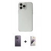 MARSİLYAN™- iPhone 13 Pro Max Kılıf Kutup Doku Koleksiyonu - Siyah Bilvis 3D Mat Cam Ekran Koruyucu + Neon Fosforlu Kamera Lens - BZ