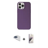 MARSİLYAN™- iPhone 13 Pro Max Kılıf Kutup Doku Koleksiyonu - Siyah Bilvis 3D Mat Cam Ekran Koruyucu + Pers Alüminyum Kamera Lens - LT