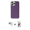 MARSİLYAN™- iPhone 13 Pro Max Kılıf Kutup Doku Koleksiyonu - Siyah Bilvis 3D Mat Cam Ekran Koruyucu + Pers Alüminyum Kamera Lens - SABE