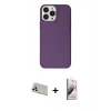 MARSİLYAN™- iPhone 13 Pro Max Kılıf Kutup Doku Koleksiyonu - Siyah Bilvis 3D Mat Cam Ekran Koruyucu + Rainbow Kamera Lens Koruma Cam - BZ
