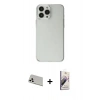 MARSİLYAN™- iPhone 13 Pro Max Kılıf Kutup Doku Koleksiyonu - Siyah Bilvis 3D Mat Cam Ekran Koruyucu + Rainbow Kamera Lens Koruma Cam - BZ