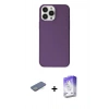 MARSİLYAN™- iPhone 13 Pro Max Kılıf Kutup Doku Koleksiyonu - Siyah Bilvis 5in1 3D Magic Cam Ekran Koruyucu + Renkli Kamera Lens Koruma Cam - YL