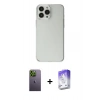 MARSİLYAN™- iPhone 13 Pro Max Kılıf Kutup Doku Koleksiyonu - Siyah Bilvis 5in1 3D Magic Cam Ekran Koruyucu + Neon Fosforlu Kamera Lens - YL
