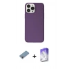 MARSİLYAN™- iPhone 13 Pro Max Kılıf Kutup Doku Koleksiyonu - Siyah Bilvis 5in1 3D Magic Cam Ekran Koruyucu + Shine Kamera Lens Koruma Cam - GI