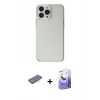 MARSİLYAN™- iPhone 13 Pro Max Kılıf Kutup Doku Koleksiyonu - Siyah Bilvis 5in1 5D Magic Hayalet Cam Ekran Koruyucu + Renkli Kamera Lens Koruma Cam - PE