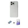 MARSİLYAN™- iPhone 13 Pro Max Kılıf Kutup Doku Koleksiyonu - Siyah Bilvis 5in1 5D Magic Hayalet Cam Ekran Koruyucu + Pembe Shine Kamera Lens Koruma Cam