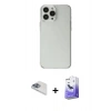 MARSİLYAN™- iPhone 13 Pro Max Kılıf Kutup Doku Koleksiyonu - Siyah Bilvis 5in1 5D Magic Hayalet Cam Ekran Koruyucu + Sierra Blue Pers Alüminyum Kamera Lens