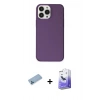 MARSİLYAN™- iPhone 13 Pro Max Kılıf Kutup Doku Koleksiyonu - Siyah Bilvis 5in1 5D Magic Hayalet Cam Ekran Koruyucu + Mavi Shine Kamera Lens Koruma Cam