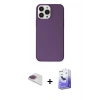 MARSİLYAN™- iPhone 13 Pro Max Kılıf Kutup Doku Koleksiyonu - Siyah Bilvis 5in1 5D Magic Hayalet Cam Ekran Koruyucu + Gökkuşağı Pers Alüminyum Kamera Lens