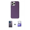 MARSİLYAN™- iPhone 13 Pro Max Kılıf Kutup Doku Koleksiyonu - Siyah Bilvis 5in1 5D Magic Hayalet Cam Ekran Koruyucu + Neon Fosforlu Kamera Lens - MI