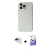 MARSİLYAN™- iPhone 13 Pro Max Kılıf Kutup Doku Koleksiyonu - Siyah Bilvis 5in1 5D Magic Hayalet Cam Ekran Koruyucu + Pers Alüminyum Kamera Lens - LT