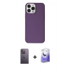 MARSİLYAN™- iPhone 13 Pro Max Kılıf Kutup Doku Koleksiyonu - Siyah Bilvis 5in1 5D Magic Hayalet Cam Ekran Koruyucu + Neon Fosforlu Kamera Lens - BZ