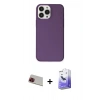 MARSİLYAN™- iPhone 13 Pro Max Kılıf Kutup Doku Koleksiyonu - Siyah Bilvis 5in1 5D Magic Hayalet Cam Ekran Koruyucu + Kırmızı Rainbow Kamera Lens Koruma Cam