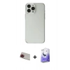 MARSİLYAN™- iPhone 13 Pro Max Kılıf Kutup Doku Koleksiyonu - Siyah Bilvis 5in1 5D Magic Hayalet Cam Ekran Koruyucu + Kırmızı Rainbow Kamera Lens Koruma Cam
