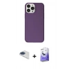 MARSİLYAN™- iPhone 13 Pro Max Kılıf Kutup Doku Koleksiyonu - Siyah Bilvis 5in1 5D Magic Hayalet Cam Ekran Koruyucu + Pers Alüminyum Kamera Lens - LT