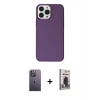 MARSİLYAN™- iPhone 13 Pro Max Kılıf Kutup Doku Koleksiyonu - Siyah Bilvis Hayalet Cam Ekran Koruyucu + Neon Fosforlu Kamera Lens - BZ