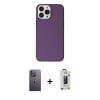 MARSİLYAN™- iPhone 13 Pro Max Kılıf Kutup Doku Koleksiyonu - Siyah Bilvis Hayalet Cam Ekran Koruyucu + Neon Fosforlu Kamera Lens - BZ