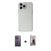 MARSİLYAN™- iPhone 13 Pro Max Kılıf Kutup Doku Koleksiyonu - Siyah Bilvis Hayalet Cam Ekran Koruyucu + Neon Fosforlu Kamera Lens - BZ