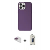 MARSİLYAN™- iPhone 13 Pro Max Kılıf Kutup Doku Koleksiyonu - Siyah Bilvis Hayalet Cam Ekran Koruyucu + Pers Alüminyum Kamera Lens - GI