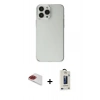MARSİLYAN™- iPhone 13 Pro Max Kılıf Kutup Doku Koleksiyonu - Siyah Bilvis Hayalet Cam Ekran Koruyucu + Pers Alüminyum Kamera Lens - KI