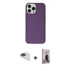 MARSİLYAN™- iPhone 13 Pro Max Kılıf Kutup Doku Koleksiyonu - Siyah Bilvis Hayalet Cam Ekran Koruyucu + Pers Alüminyum Kamera Lens - LT