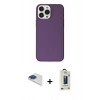MARSİLYAN™- iPhone 13 Pro Max Kılıf Kutup Doku Koleksiyonu - Siyah Bilvis Hayalet Cam Ekran Koruyucu + Pers Alüminyum Kamera Lens - LT