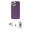MARSİLYAN™- iPhone 13 Pro Max Kılıf Kutup Doku Koleksiyonu - Siyah Bilvis Hayalet Cam Ekran Koruyucu + Pers Alüminyum Kamera Lens - GD