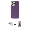 MARSİLYAN™- iPhone 13 Pro Max Kılıf Kutup Doku Koleksiyonu - Siyah Bilvis Hayalet Cam Ekran Koruyucu + Pers Alüminyum Kamera Lens - SABE