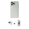 MARSİLYAN™- iPhone 13 Pro Max Kılıf Kutup Doku Koleksiyonu - Siyah Bilvis Hayalet Cam Ekran Koruyucu + Pers Alüminyum Kamera Lens - LT