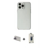 MARSİLYAN™- iPhone 13 Pro Max Kılıf Kutup Doku Koleksiyonu - Siyah Bilvis Hayalet Cam Ekran Koruyucu + Rainbow Kamera Lens Koruma Cam - MR