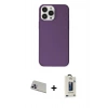 MARSİLYAN™- iPhone 13 Pro Max Kılıf Kutup Doku Koleksiyonu - Siyah Bilvis Hayalet Cam Ekran Koruyucu + Rainbow Kamera Lens Koruma Cam - MR