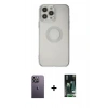 MARSİLYAN™- iPhone 13 Pro Max Kılıf Kutup Klasik - Şeffaf 360 Full Body Arka Koruyucu + Neon Fosforlu Kamera Lens - BZ