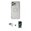 MARSİLYAN™- iPhone 13 Pro Max Kılıf Kutup Klasik - Şeffaf 360 Full Body Arka Koruyucu + Pers Alüminyum Kamera Lens - LT