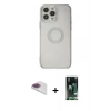 MARSİLYAN™- iPhone 13 Pro Max Kılıf Kutup Klasik - Şeffaf 360 Full Body Arka Koruyucu + Pers Alüminyum Kamera Lens - GI