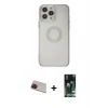 MARSİLYAN™- iPhone 13 Pro Max Kılıf Kutup Klasik - Şeffaf 360 Full Body Arka Koruyucu + Rainbow Kamera Lens Koruma Cam - KI