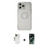 MARSİLYAN™- iPhone 13 Pro Max Kılıf Kutup Klasik - Şeffaf 360 Full Body Arka Koruyucu + Shine Kamera Lens - GD
