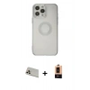 MARSİLYAN™- iPhone 13 Pro Max Kılıf Kutup Klasik - Şeffaf Maxco Cam Ekran Koruyucu + Rainbow Kamera Lens Koruma Cam - REGD
