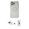 MARSİLYAN™- iPhone 13 Pro Max Kılıf Kutup Klasik - Şeffaf Pasifik Cam Ekran Koruyucu + Pers Alüminyum Kamera Lens - KI