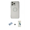 MARSİLYAN™- iPhone 13 Pro Max Kılıf Kutup Klasik - Şeffaf Pasifik Cam Ekran Koruyucu + Shine Kamera Lens Koruma Cam - MI